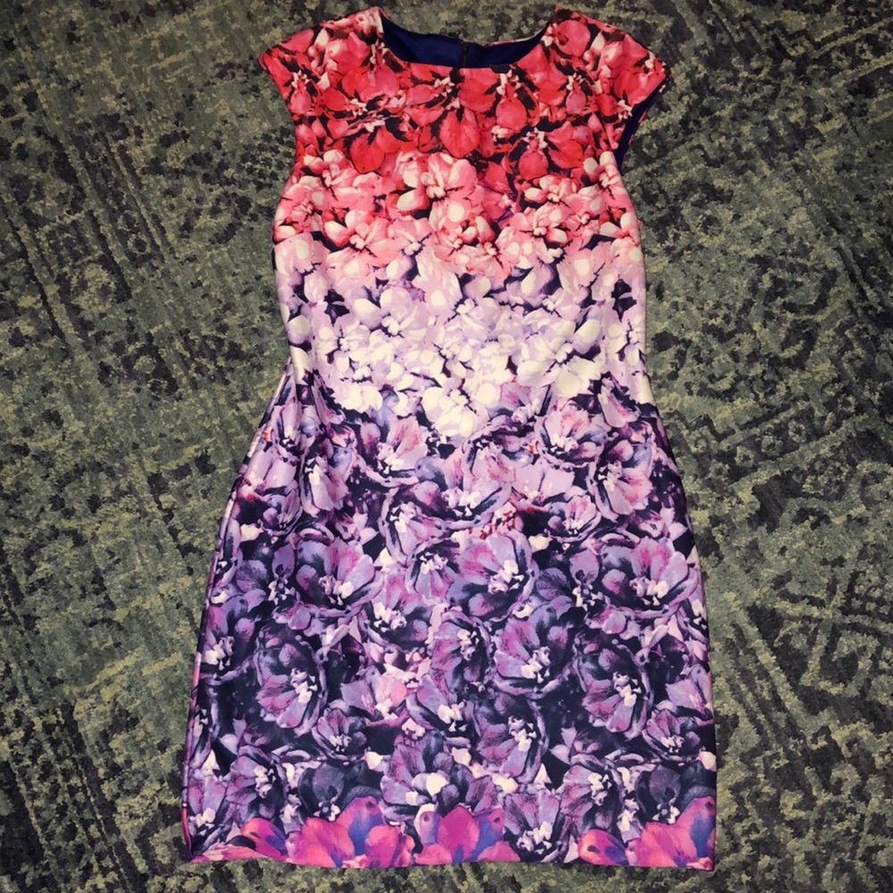 Vince Camuto Ombré Floral Scuba Sheath Dress